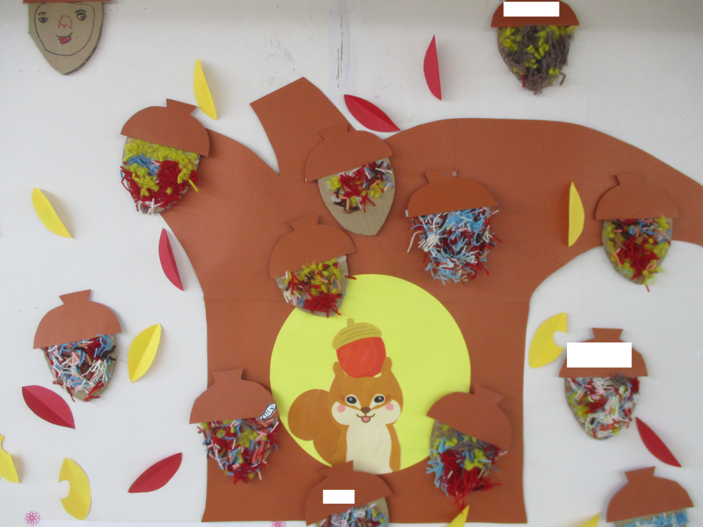 完成した作品を掲示している写真です